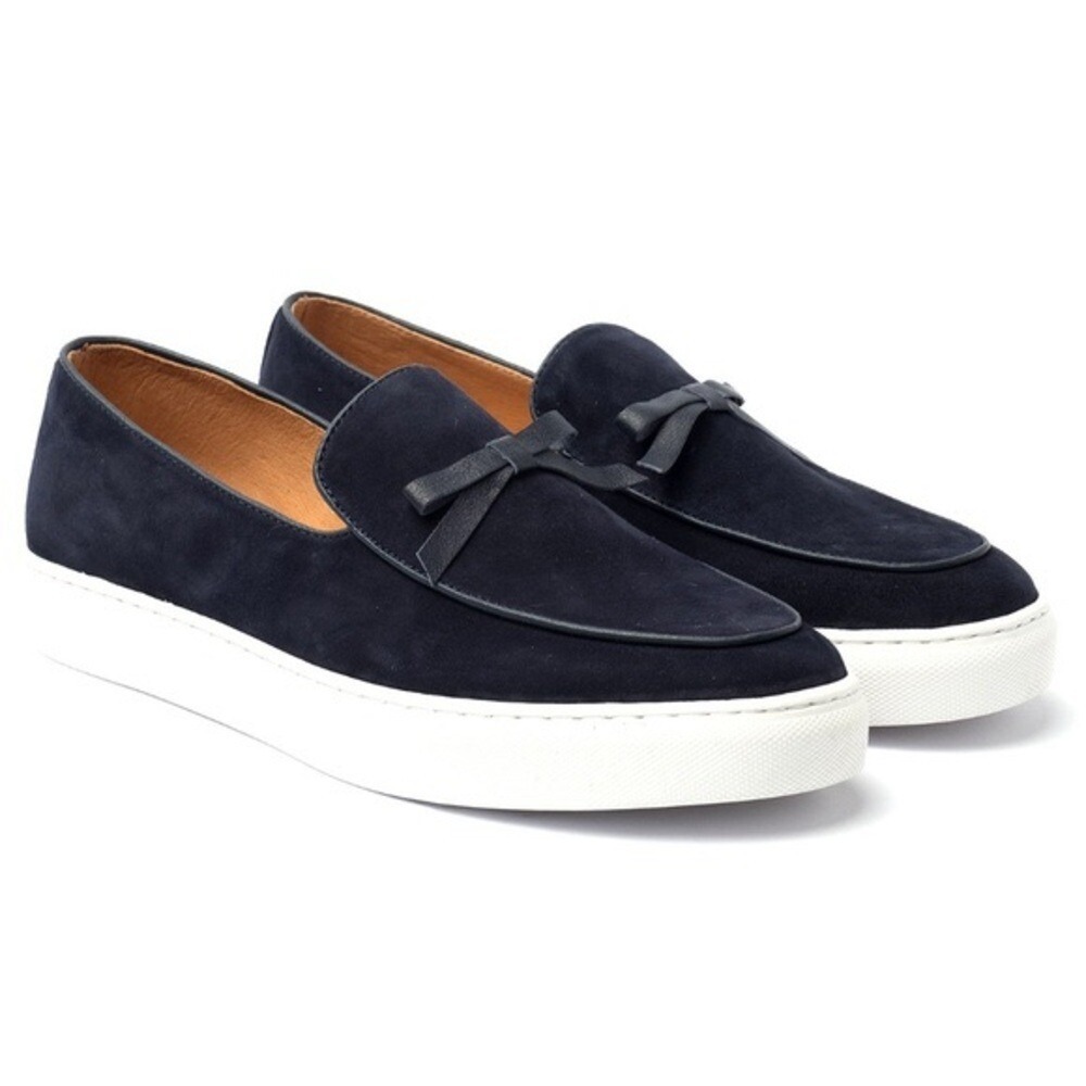 Mark Nolan Men's Odell Belgian Navy Suede Loafer Sneakers- Size 10