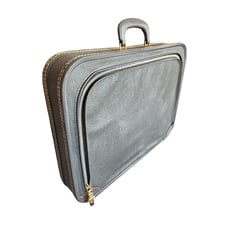 Rare Vintage Presto Lock Corp. Travel Suitcase Blue approx 16 x21 x3.5