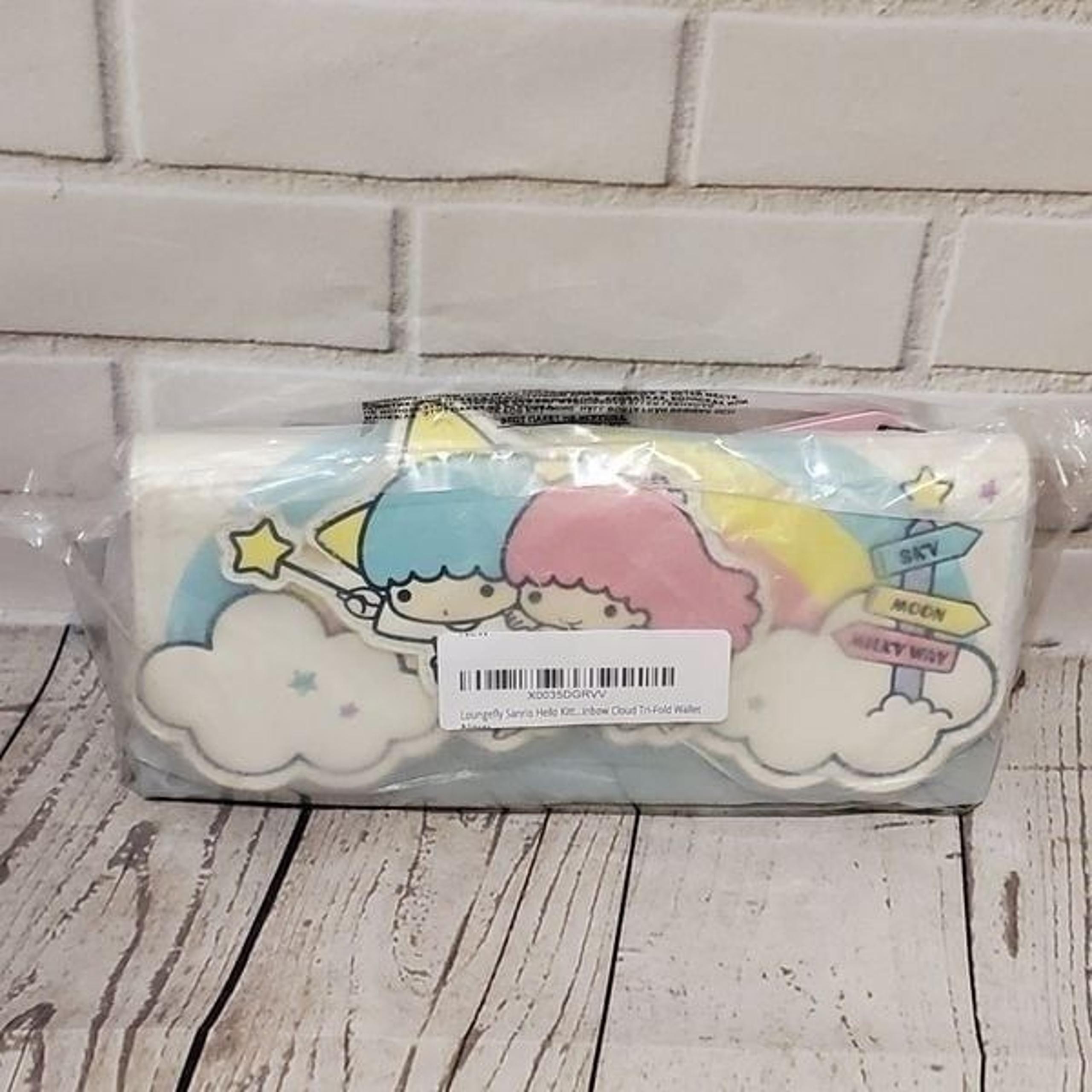 Loungefly x Little Twin Stars Kiki Lala Kawaii Rainbow Pastel Clouds Wallet