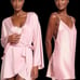 Victoria’s Secret M/L CHALK ROSE SATIN ROBE & SATIN LACE SLIP