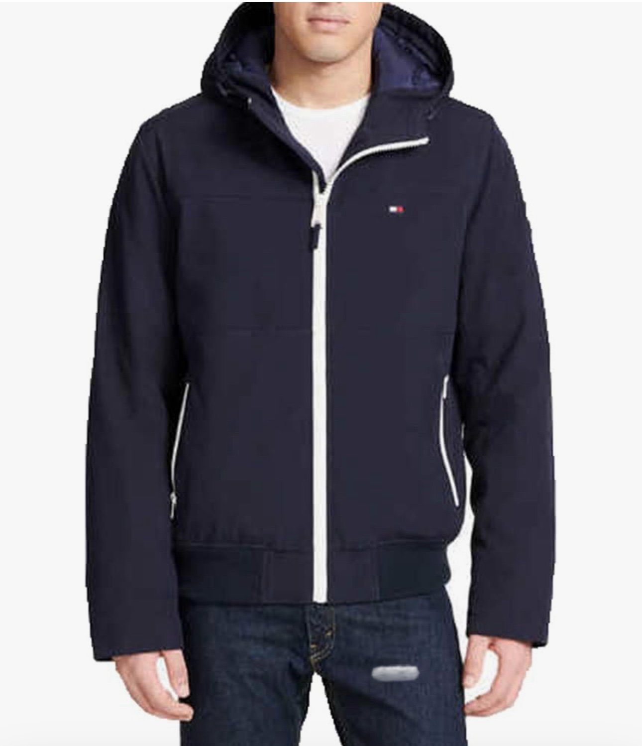 Tommy Hilfiger Men's Soft-Shell Bomber Jacket Navy XXL