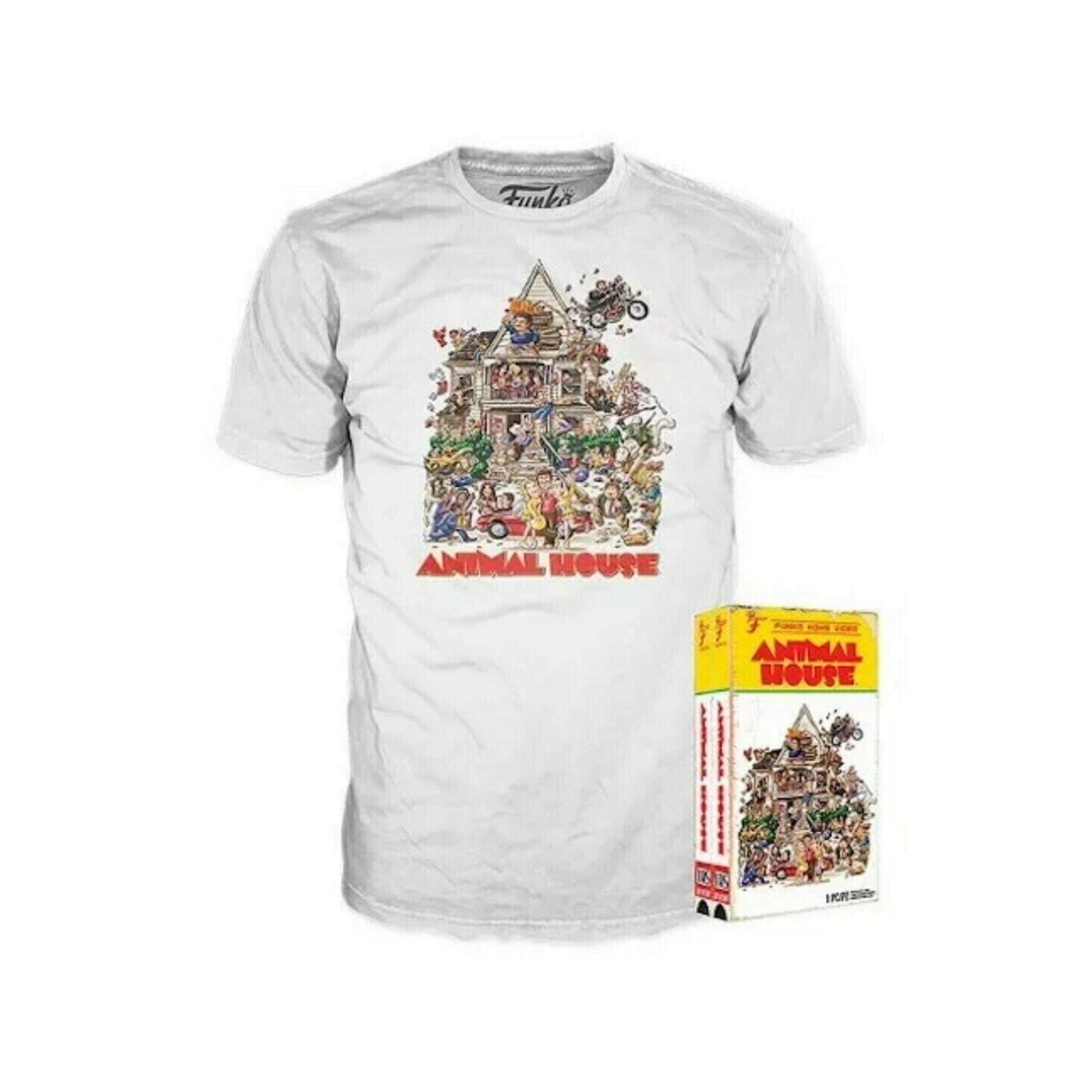 Funko Animal House VHS Home Video Looking Box White T-Shirt Men's Size Small New