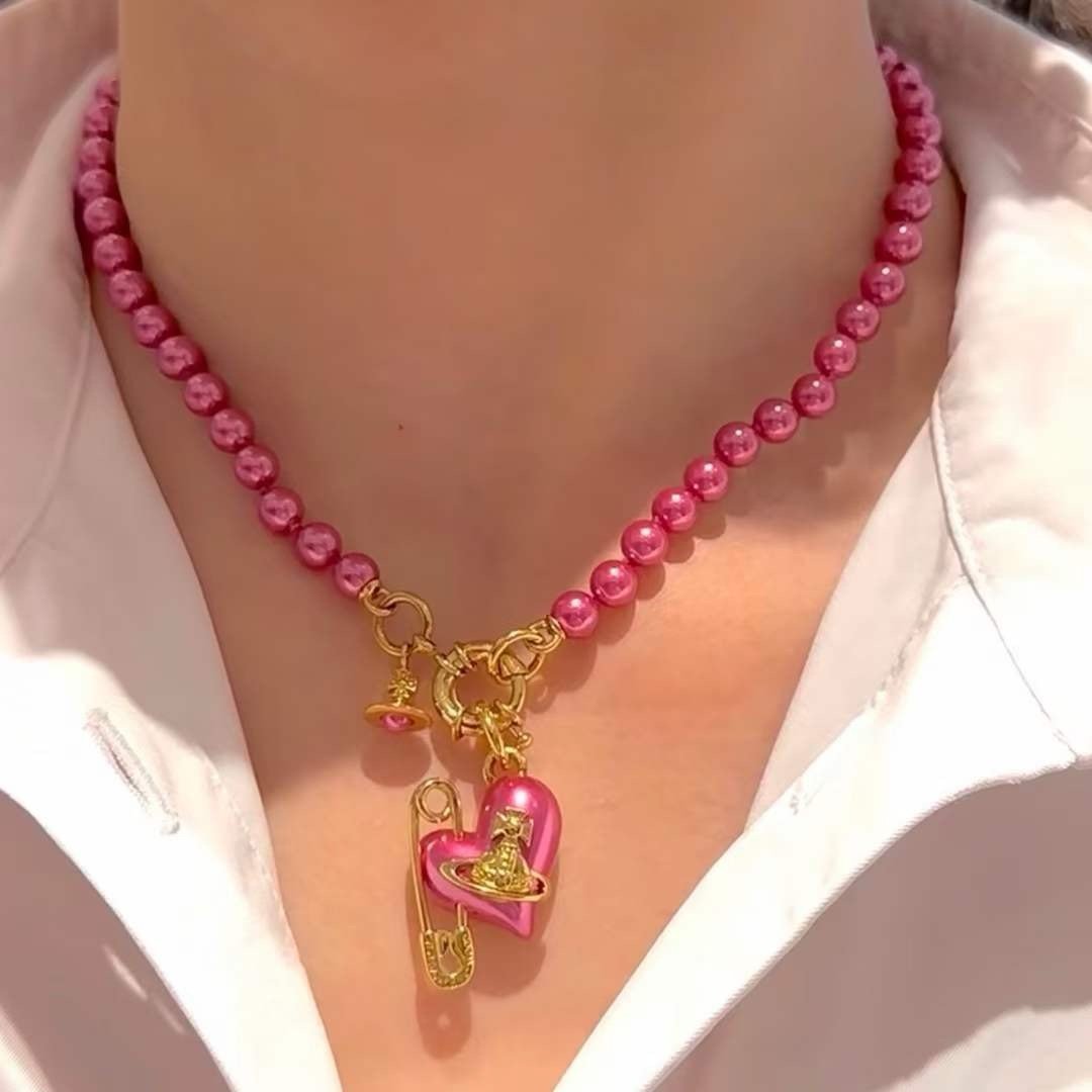 Vivienne Westwood pink pearl Necklace