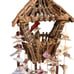 Vintage Handcrafted Seashell Driftwood Twig Birdhouse Wind Chime Coastal 36”￼