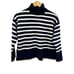 BABATON Turtleneck 100% Merino Wool Navy White Striped Sweater SZ XSmall CHUNKY