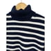 BABATON Turtleneck 100% Merino Wool Navy White Striped Sweater SZ XSmall CHUNKY
