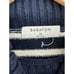 BABATON Turtleneck 100% Merino Wool Navy White Striped Sweater SZ XSmall CHUNKY
