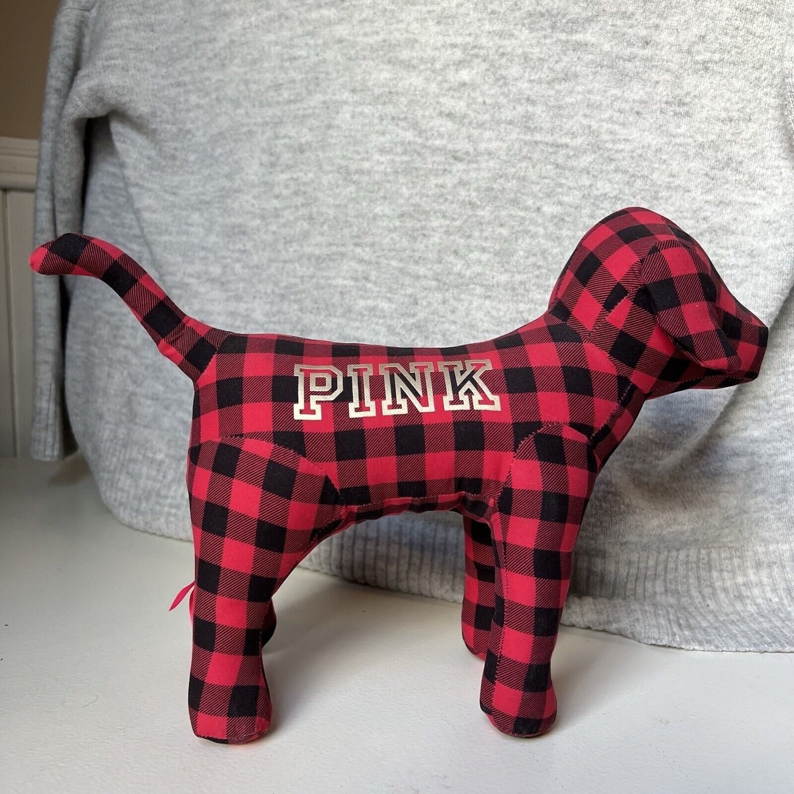 2014 Victoria's Secret Pink GIANT 10 x 13 Mini Dog Limited Edition Red & Black