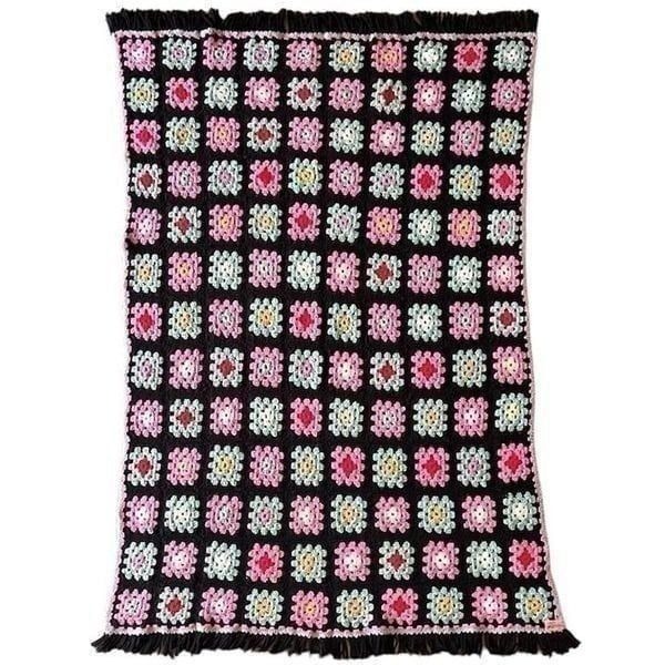 Handmade Granny Squares Crochet Blanket Afghan Boho Bohemian Chic Hippie 43 x 63