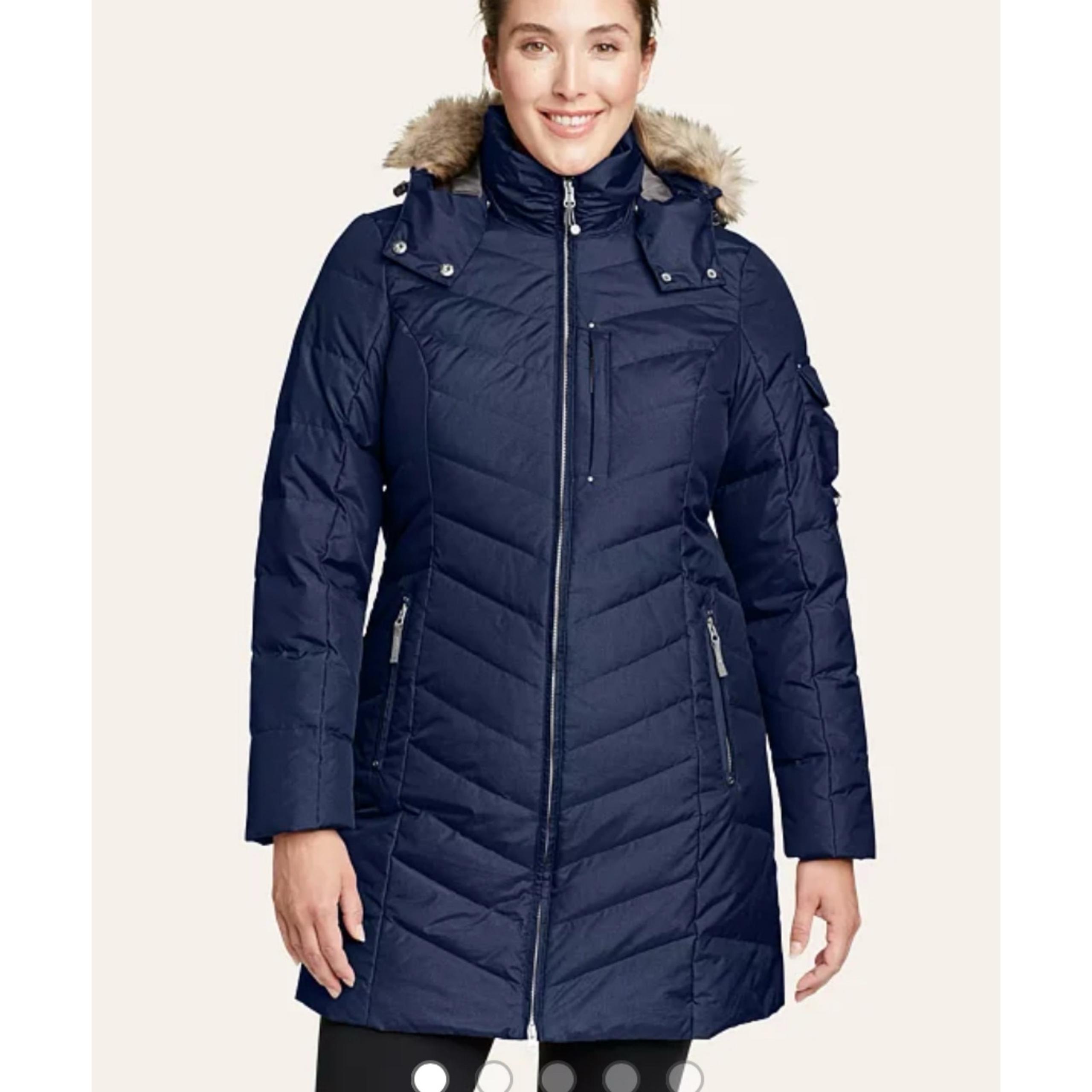 Eddie Bauer Women's Sun Valley Down 650 Parka Jacket Blue Women's L