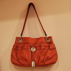 B. Makowsky Red leather Satchel Purse Bag