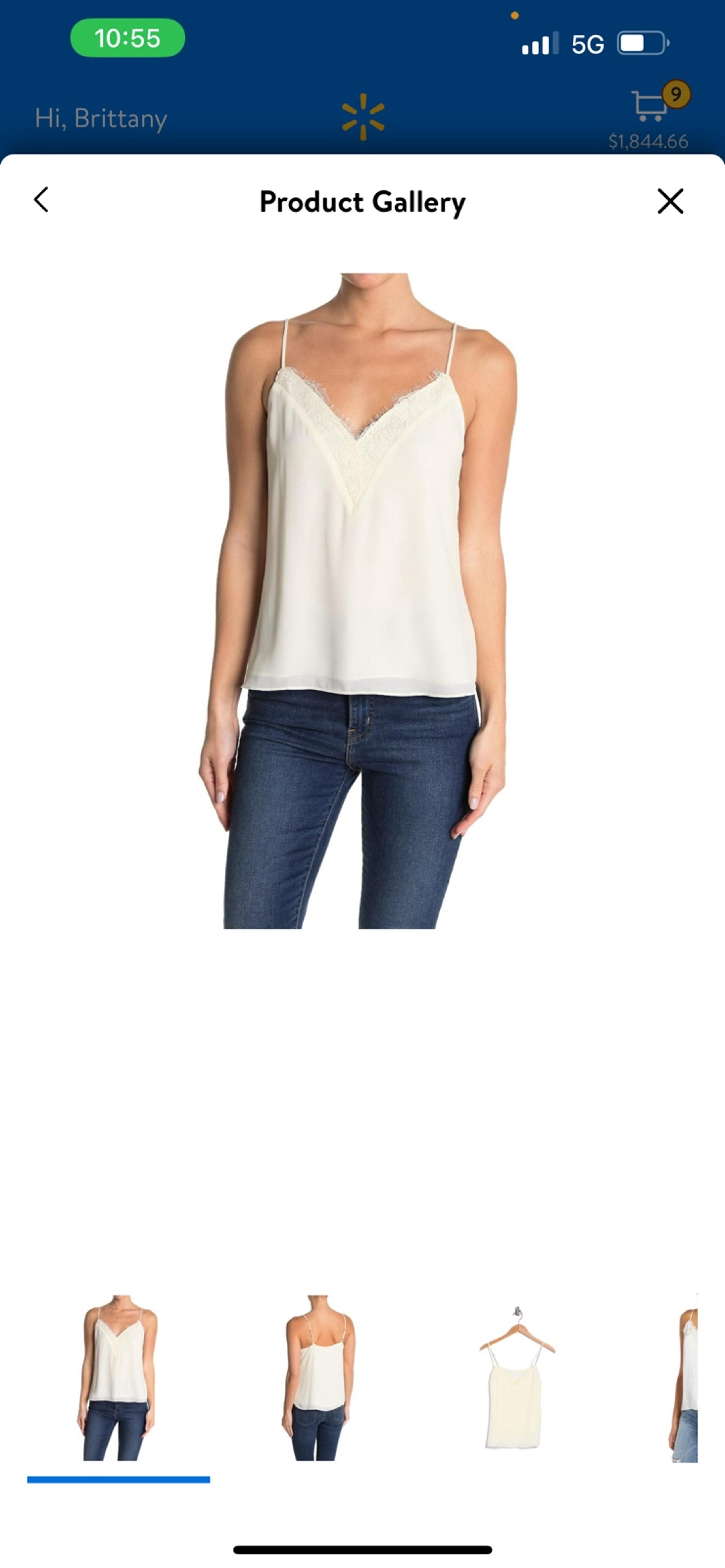 NWT Bp Cream Lace Satin Sleeveless Camisole