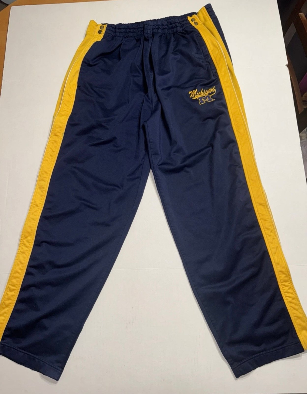 Vintage ProEdge Michigan Wolverines Mens XL Leg Snap Basketball Pants 29 Inseam