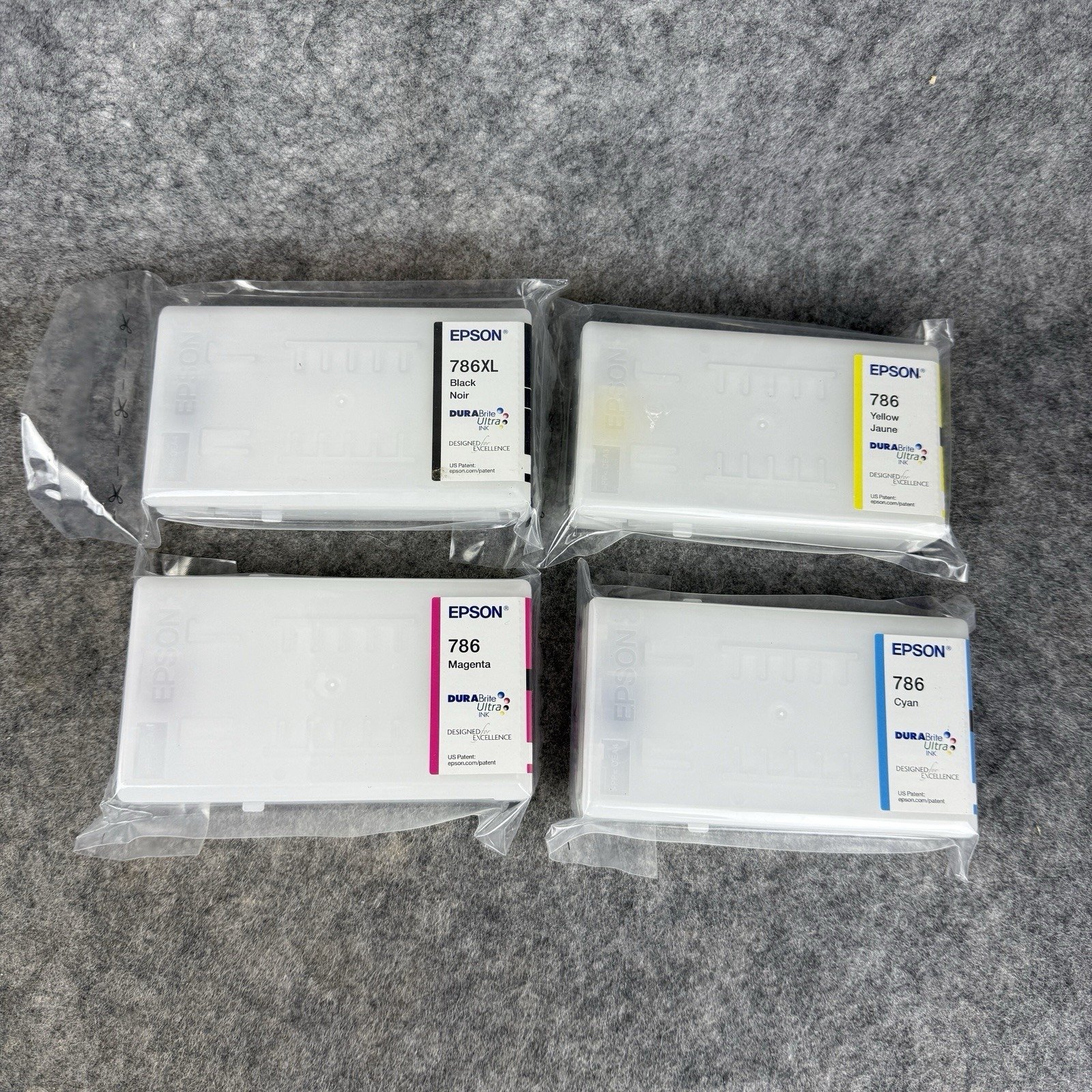 Genuine Set 4 Epson 786 786XL INK WORKFORCE PRO WF-4630 5190 5690 5110 5620 Seal