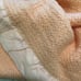 Vintage Waffle Weave King size Blanket peach color Satin Trim