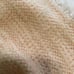 Vintage Waffle Weave King size Blanket peach color Satin Trim
