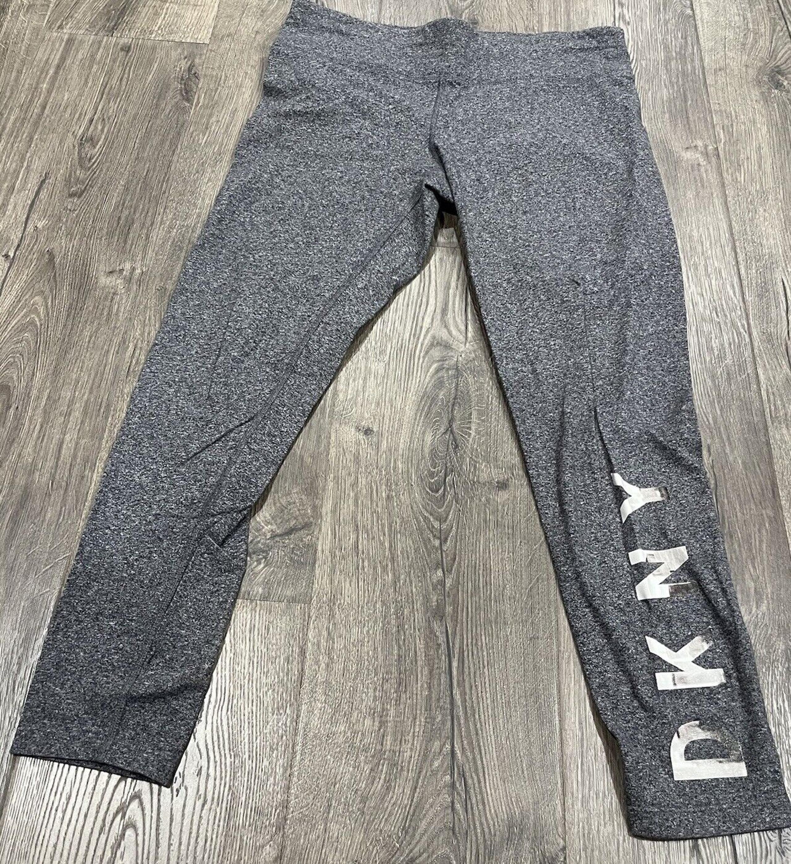 DKNY Sport Women's Grey XL Yoga Leggings Exercise Athletic Leggings Running Pant