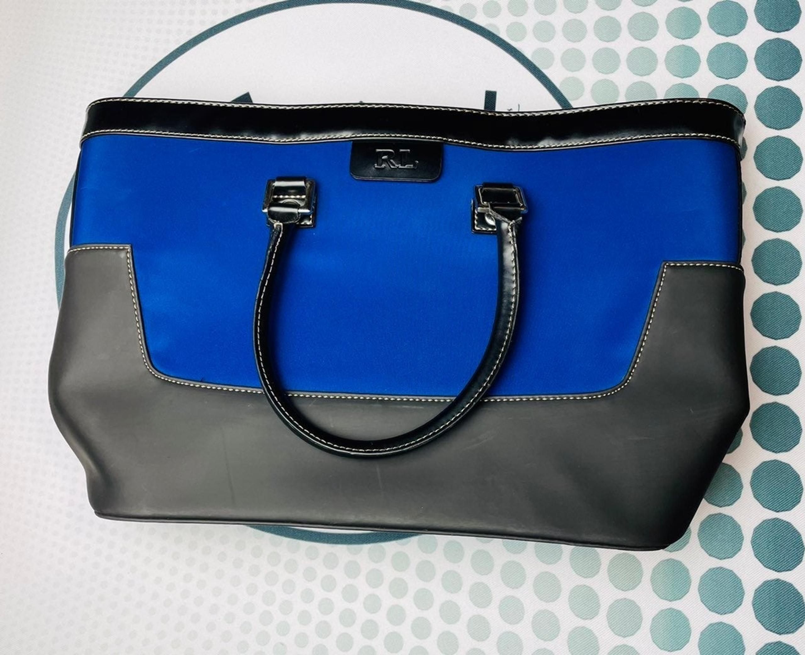 Women's Blue/Black Classic Tote Shoulder Bag - Ralph Lauren