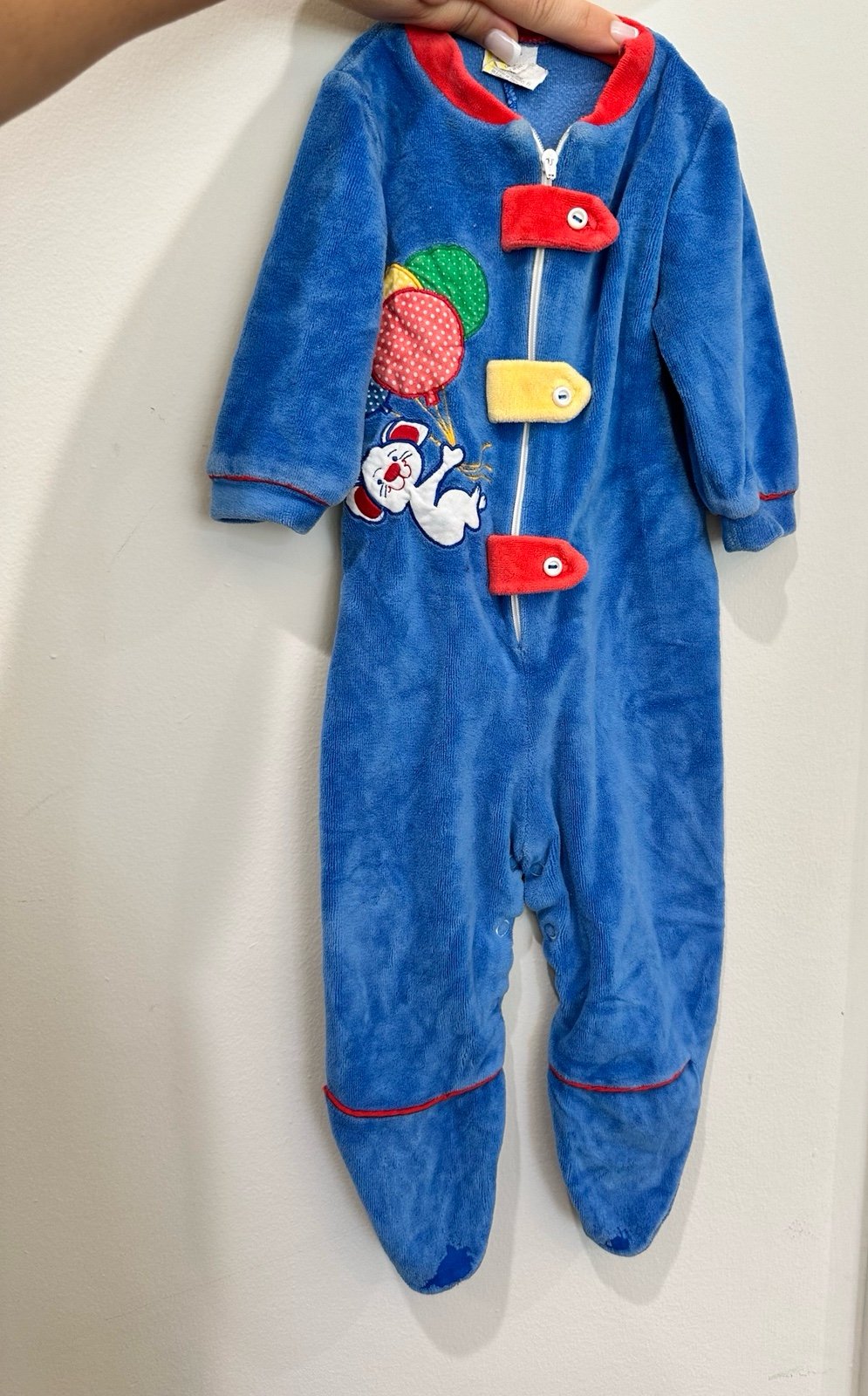 Boutique 1980s vintage baby onesie footies terry bodysuit