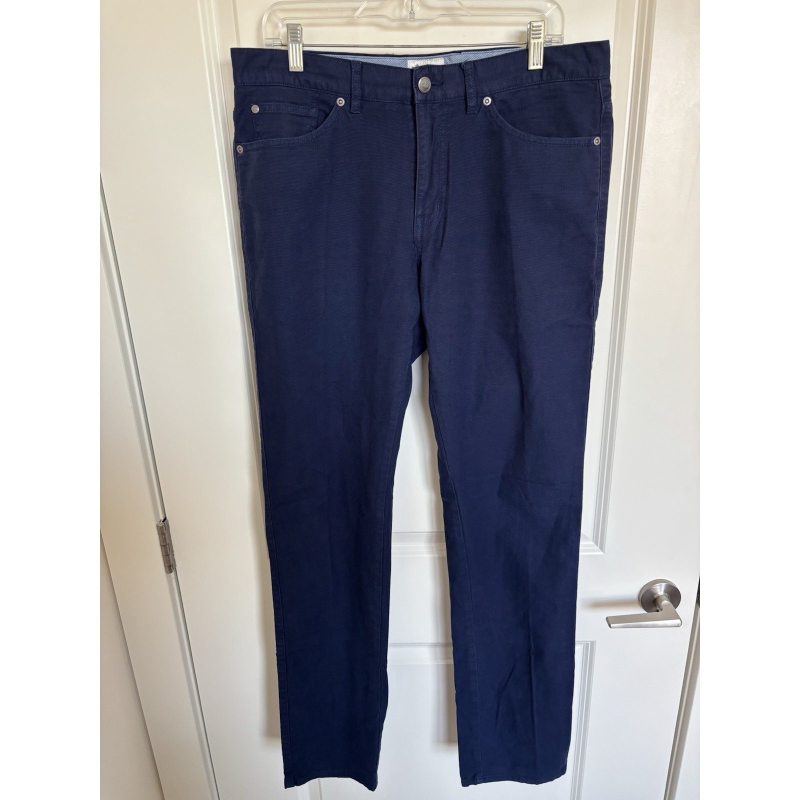 Peter Millar Mens 34x34 Twill 5-Pocket Golf Chino Navy Blue EUC
