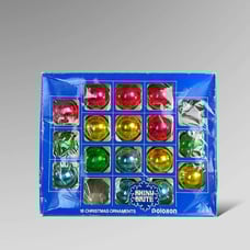 Vntg Christmas Ornaments Some Shiny Brite Poloron Primary Colors Partial Box 16