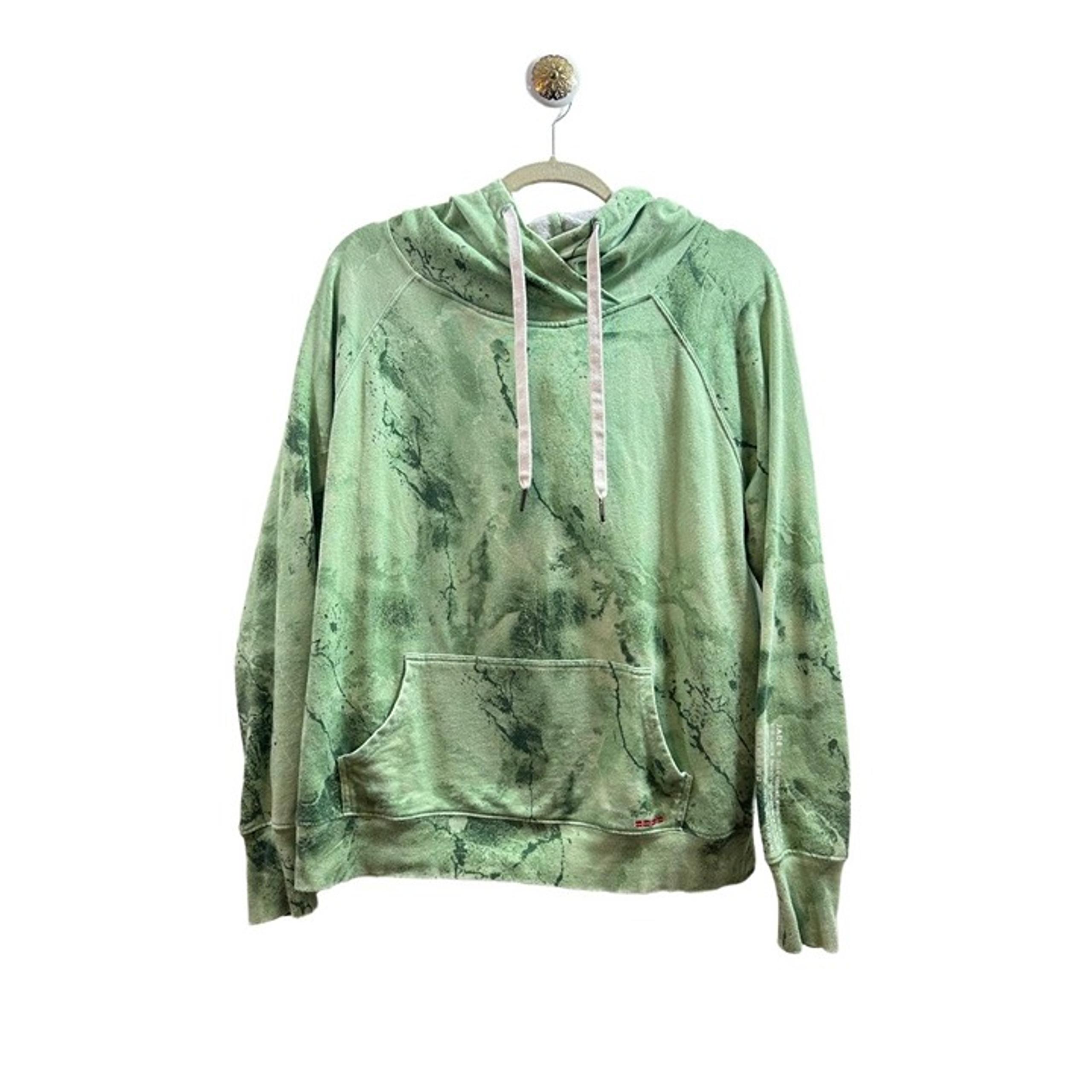 Peace Love World Gem Terry Sweatshirt Women Size Small Jade Green Hoodie Pattern