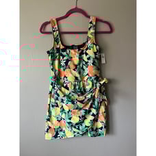 Old Navy Wrap Skirted Swim Dress Oranges and Lemons