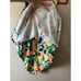 Old Navy Wrap Skirted Swim Dress Oranges and Lemons