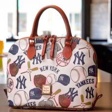 Dooney & Bourke MLB Yankees Zip Zip Leather Satchel Bag Officially Licensed