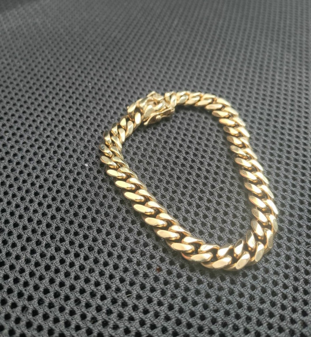 14k gold-plated flat Cuban Link bracelet