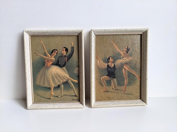 Vtg MCM Ballet Print Gina Winde Ballerina Ballet Dancers