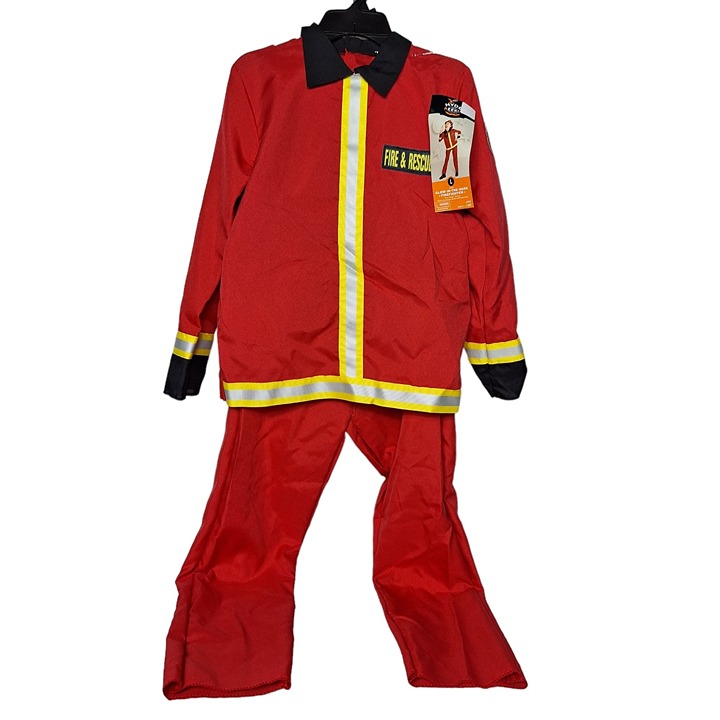 Hyde And Eek Glow In Dark Firefighter Halloween Kids Costume Size Large