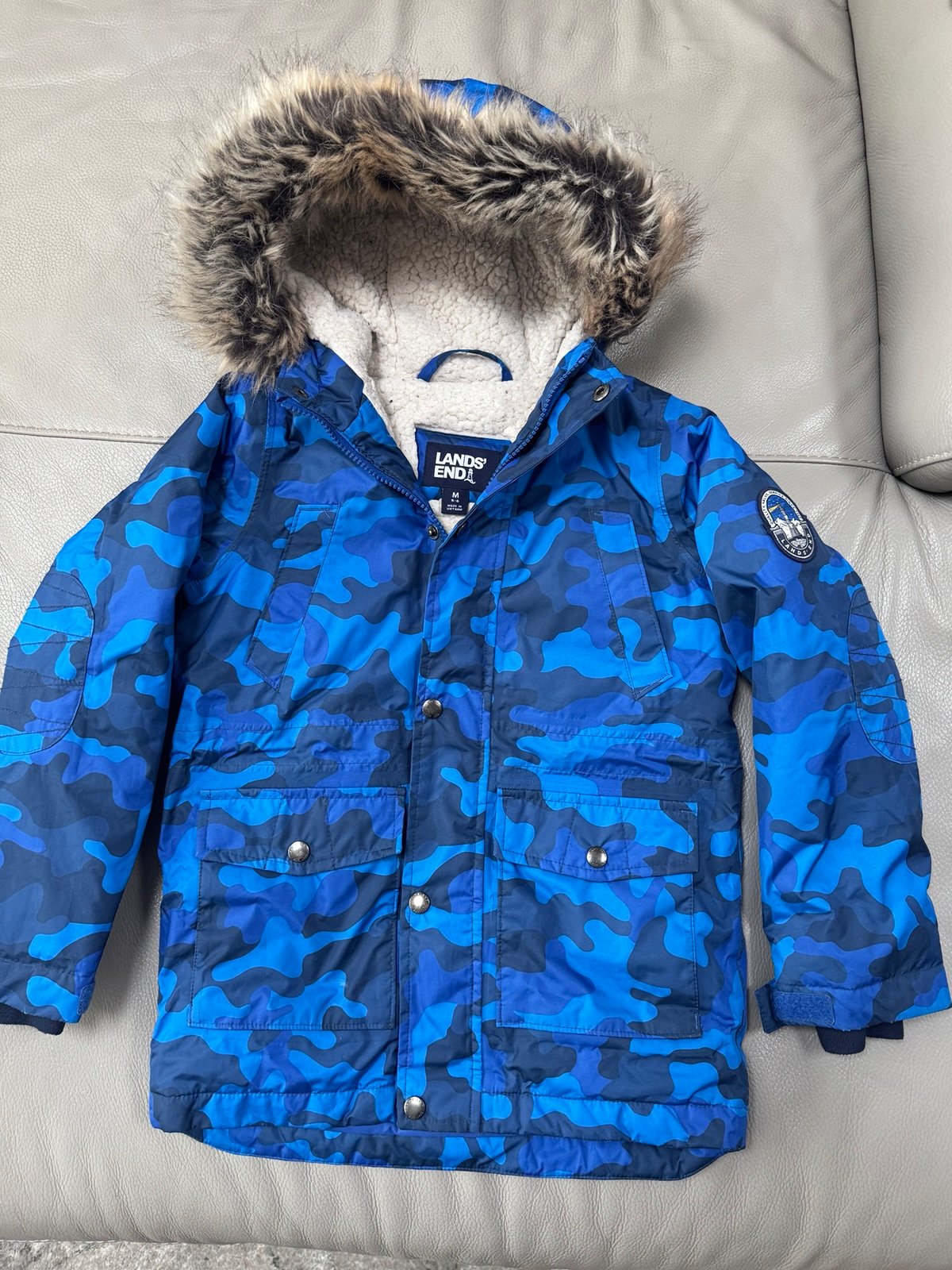 Lands End Expedition Down Waterproof Parka kids sz M(5-6)