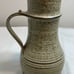 Vintage stoneware pottery pitcher Green beige brown large Stamped