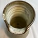 Vintage stoneware pottery pitcher Green beige brown large Stamped