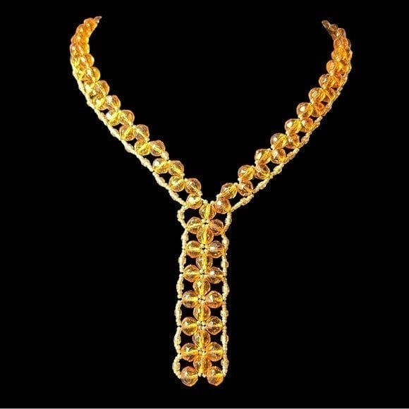 Vintage Glass Tie Collar Necklace