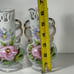 Set Of 2 Occupied Japan Porcelain Vase Flowers Gold Rim Double Handled 6”