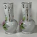 Set Of 2 Occupied Japan Porcelain Vase Flowers Gold Rim Double Handled 6”