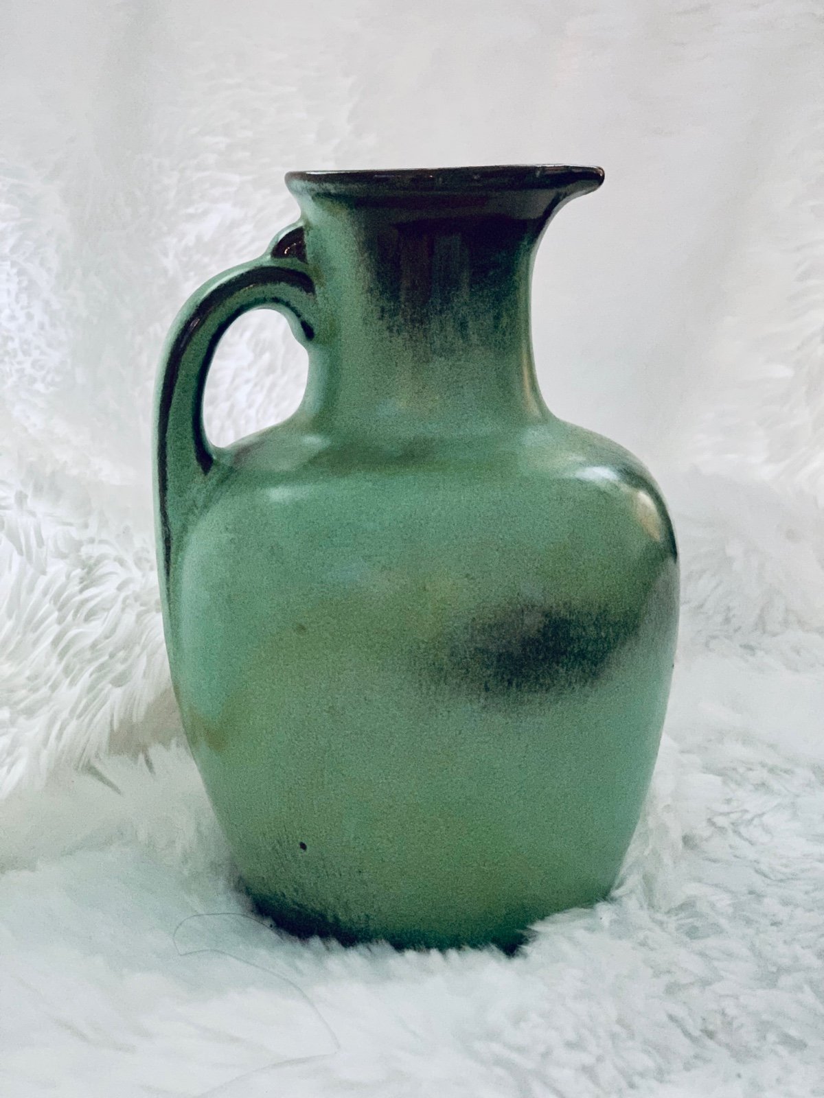 Vintage Frankoma Pottery Green/Brown Pitcher/Vase