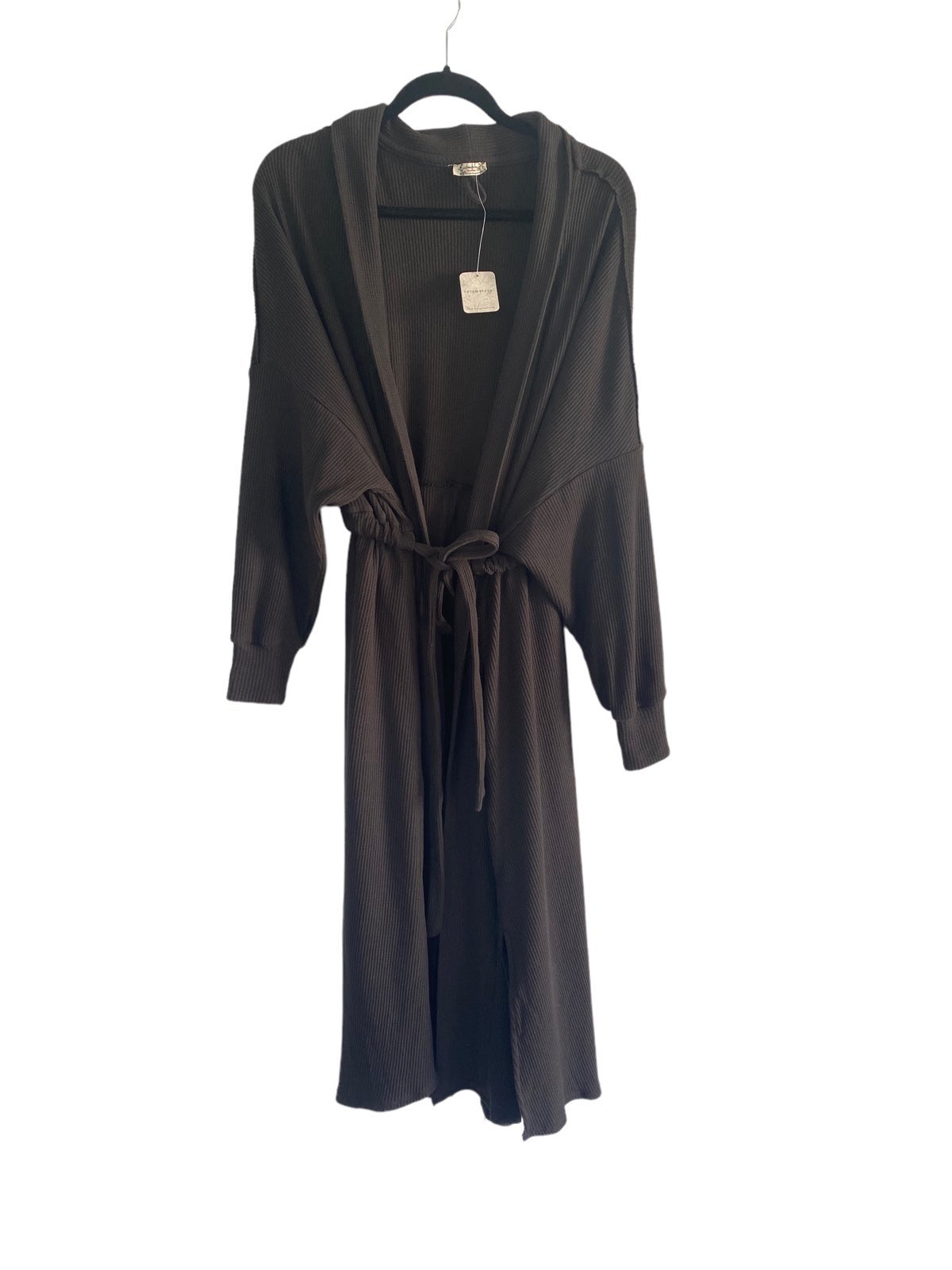 FREE PEOPLE Women's Under The Stars Long Cotton Robe in Charcoal. Size: XS