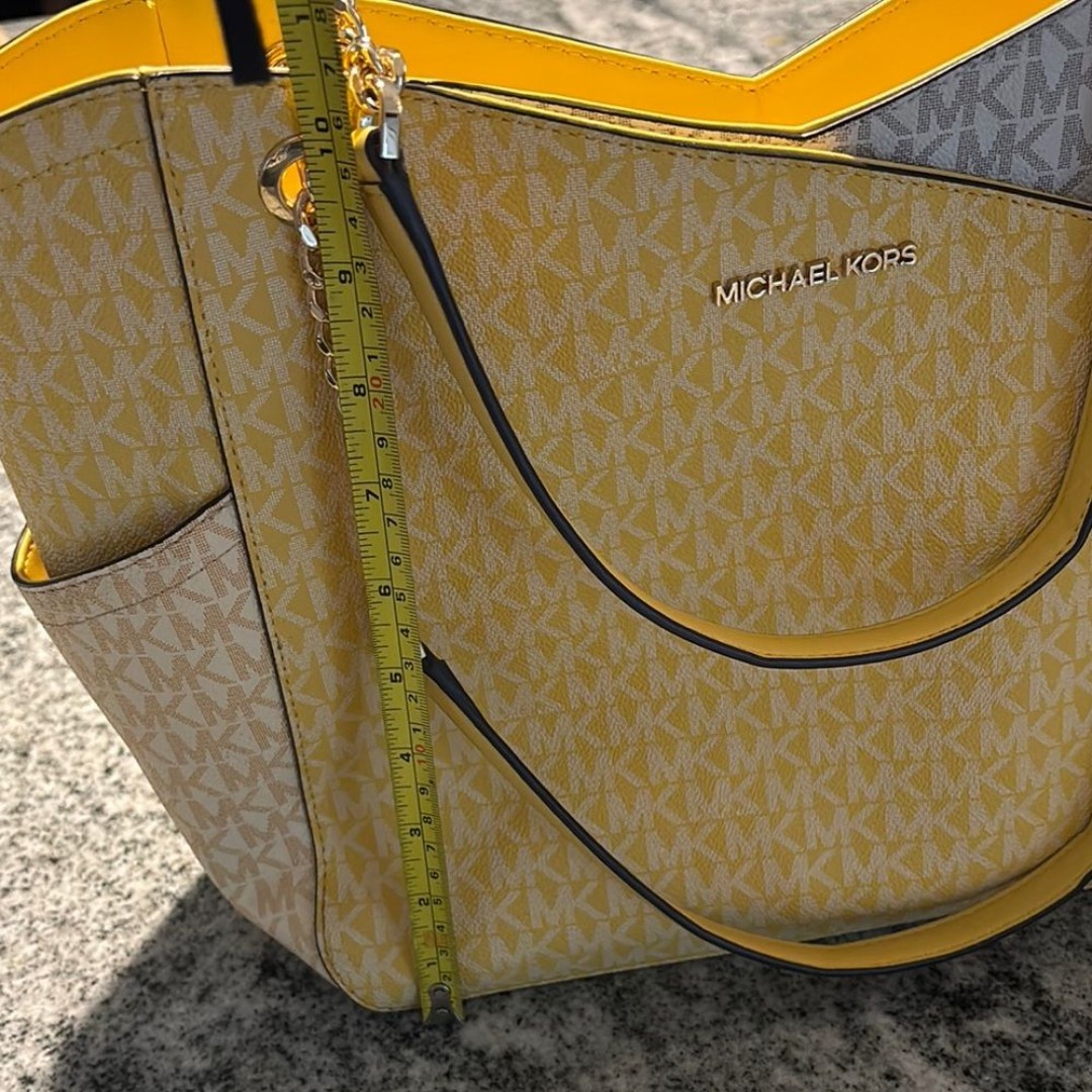 michael kors yellow and brown bag