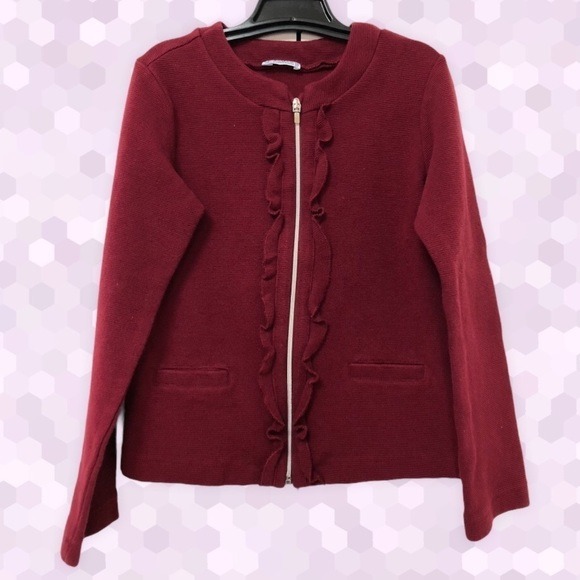 Mayoral Girls’ Maroon Zip Sweater