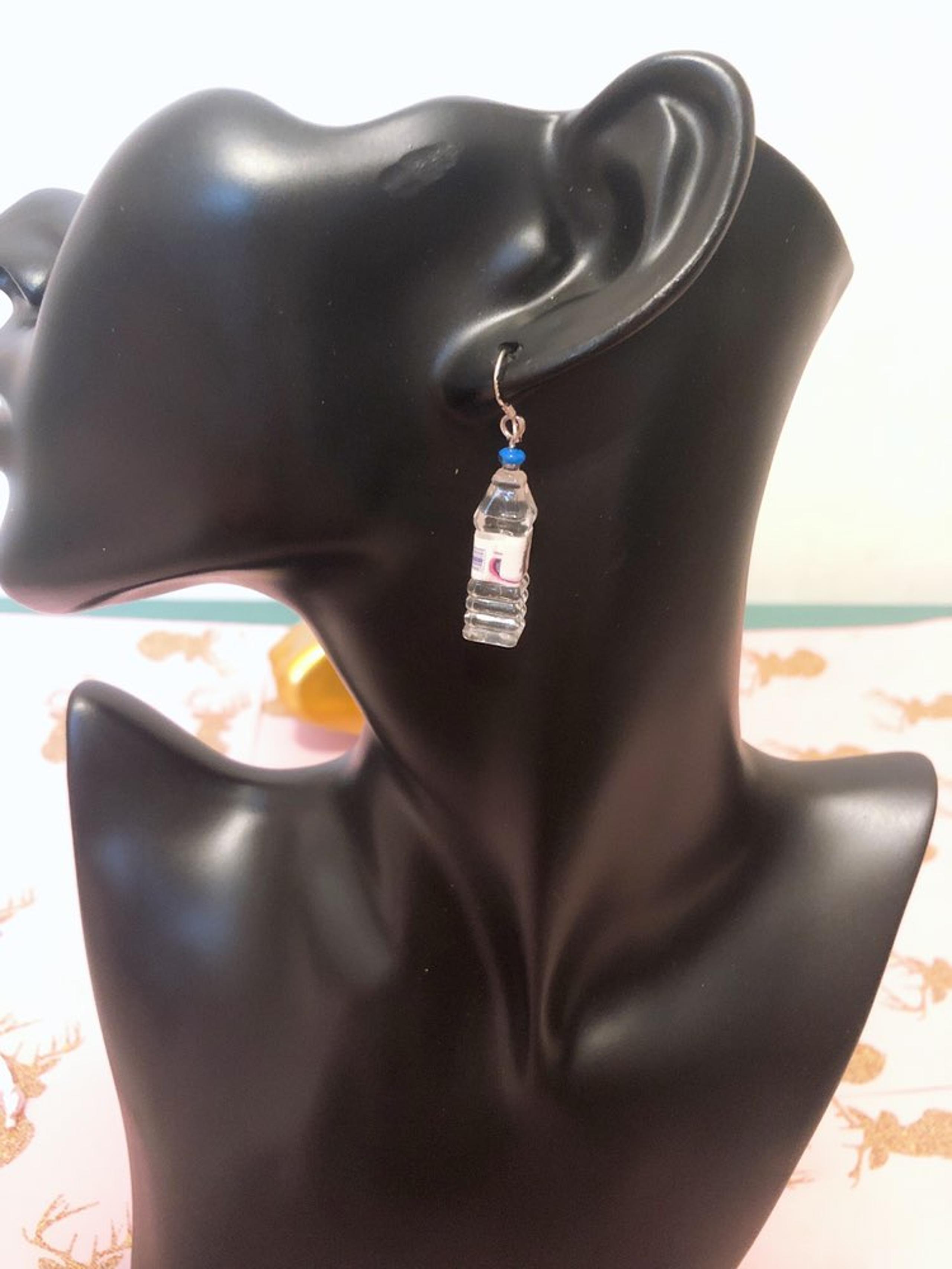 Water bottle earrings cute for summer