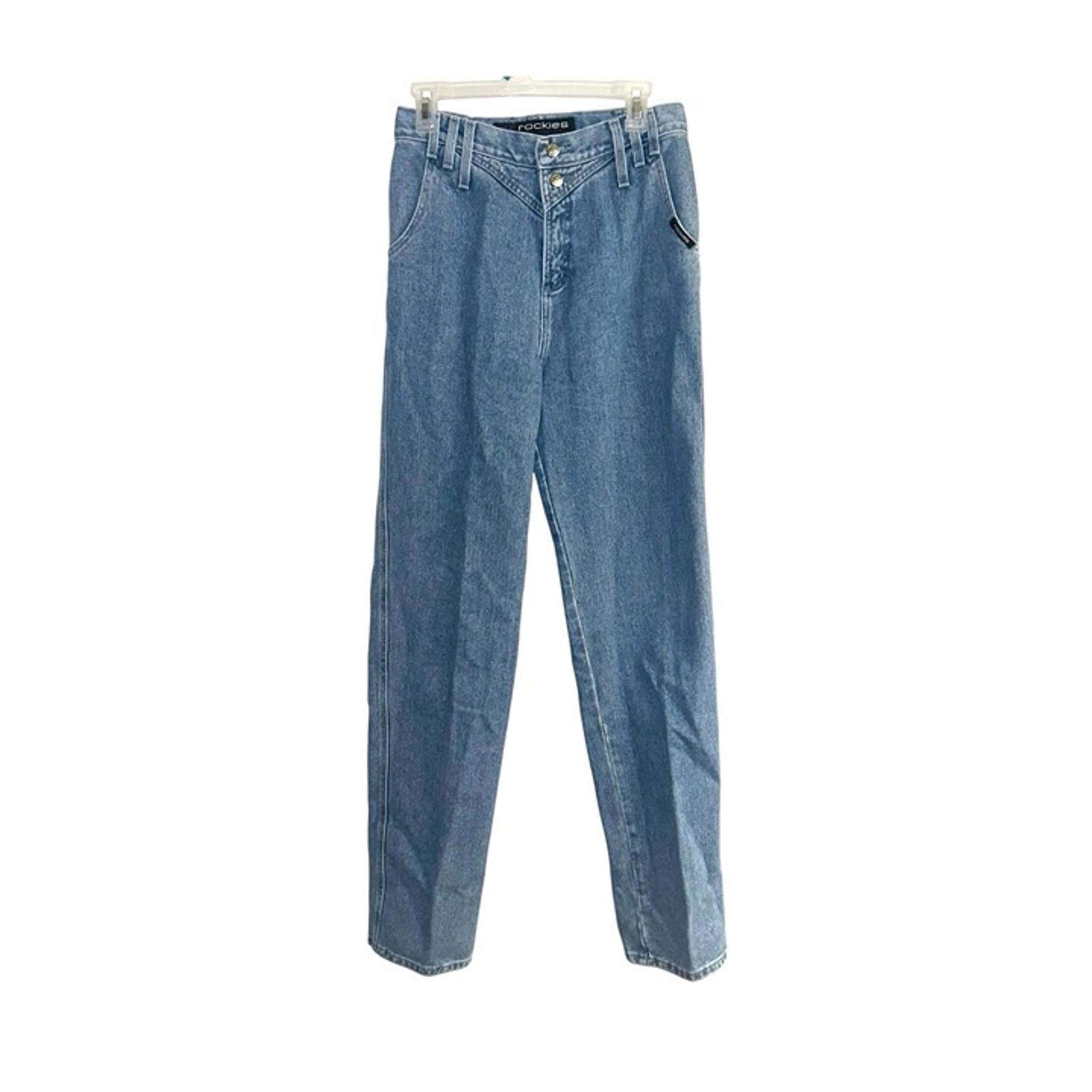 Vintage Rockies Slim Long Rise Western Cowgirl Denim Blue Jeans Size 11/12