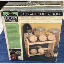 New Wood Spice Display Rack Organizer Shelf Storage Organizer 6 Glass Jars 890A