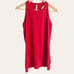 Athleta High Neck Chi Double Stripe Red Tank Top Size Small