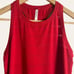 Athleta High Neck Chi Double Stripe Red Tank Top Size Small