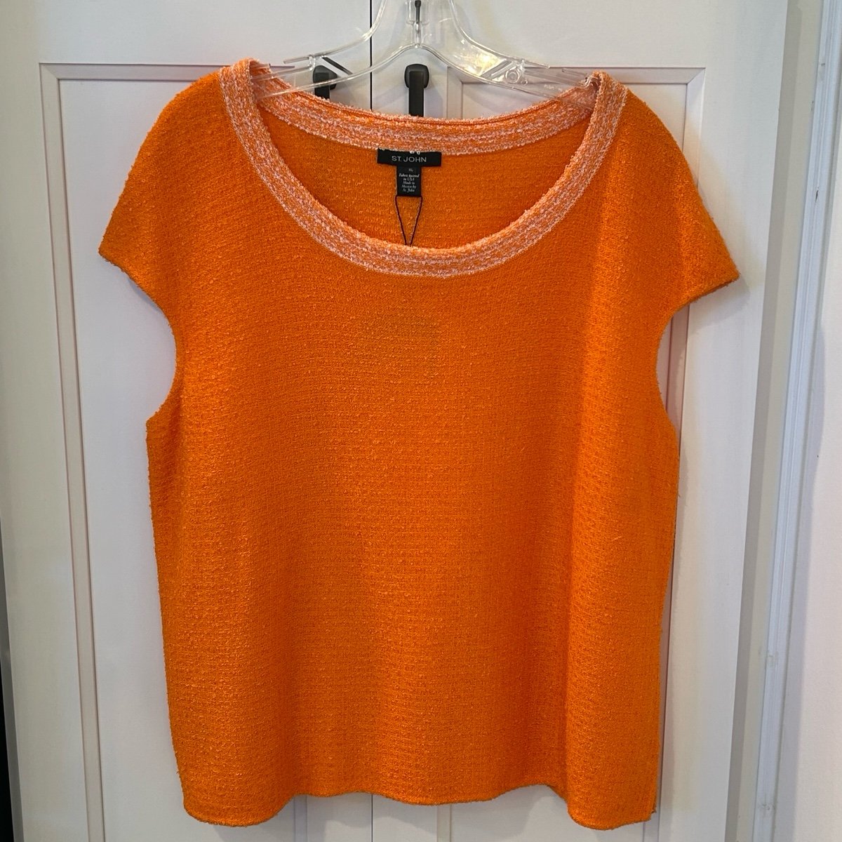 St John Orange Cap Sleeve Top