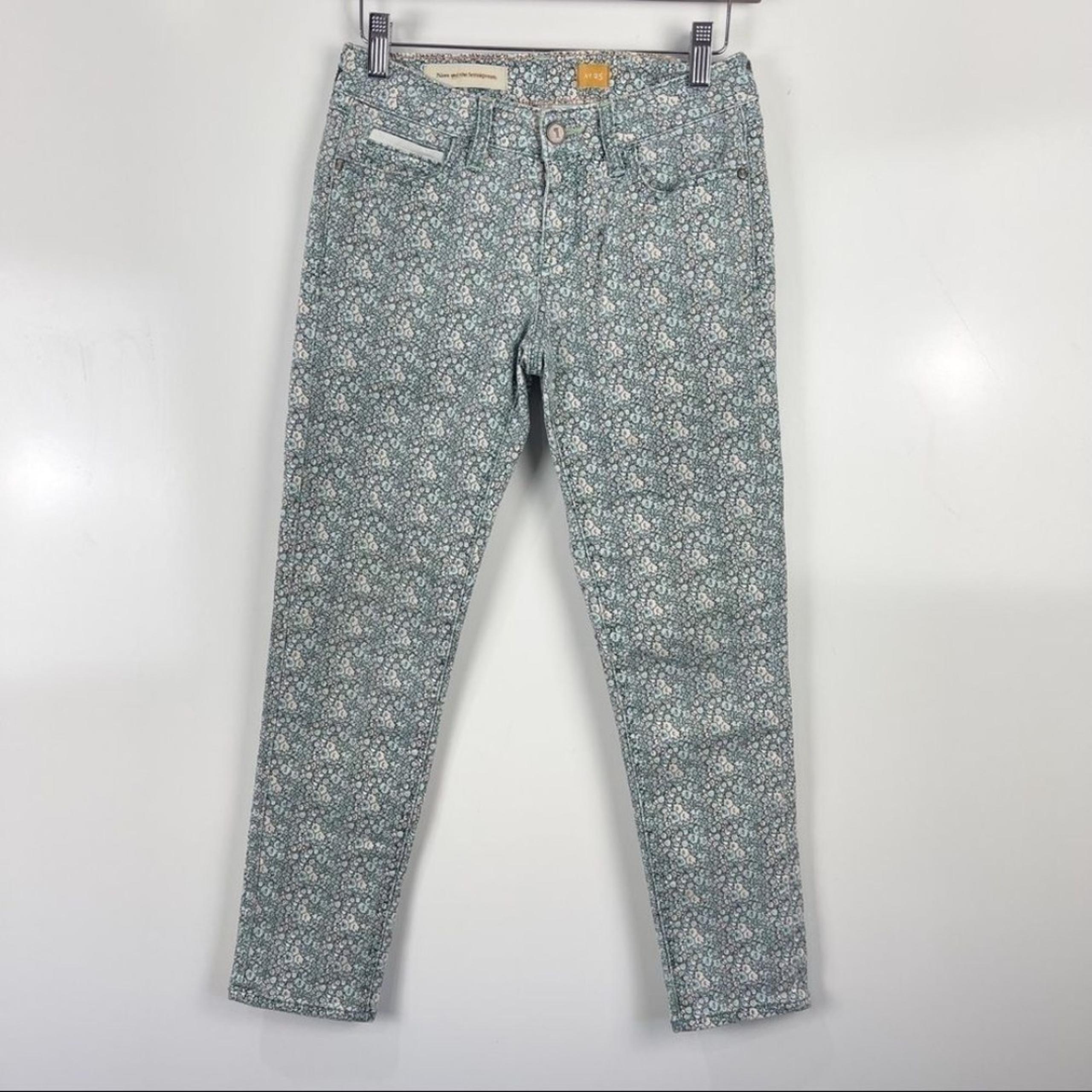 Anthropologie Pilcro and the Letterpress Floral Print Skinny Cigarette Jeans 25
