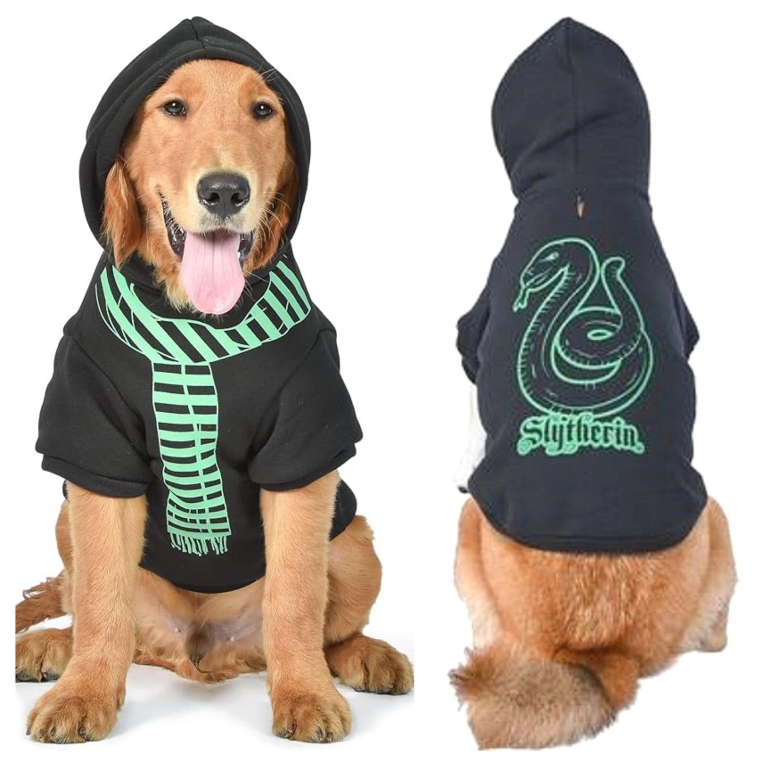Harry Potter Size Large L Black Green Slytherin Dog & Cat Pet Hoodie Sweatshirt